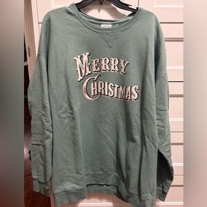 Sage Green Merry Christmas Crewneck